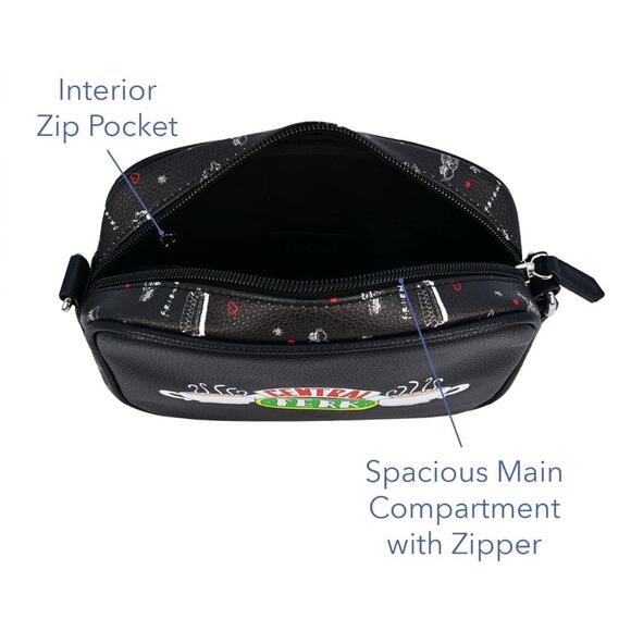 ⭐️Danielle Nicole DANI FRIENDS TV SHOW CENTRAL PERK Crossbody Purse Bag Black - Picture 4 of 11